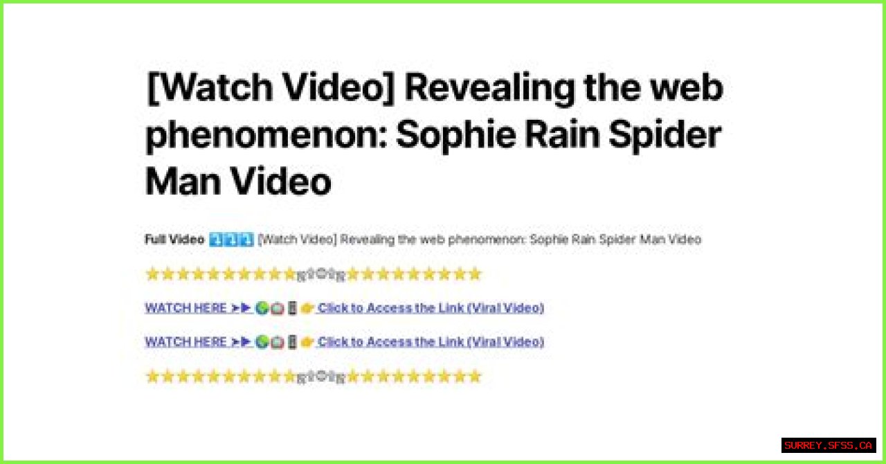Astonishing Spiderman Video: Sophie Rain's Return In Part 2